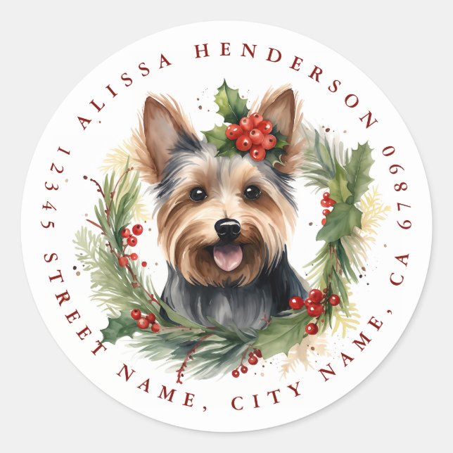 Stickers Classic ronds Yorkshire Terrier (Devant)