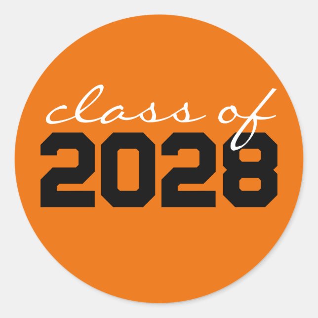 Stickers Classic Round Orange & Black Graduation (Devant)