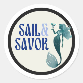Stickers Classic Round Sail & Savor