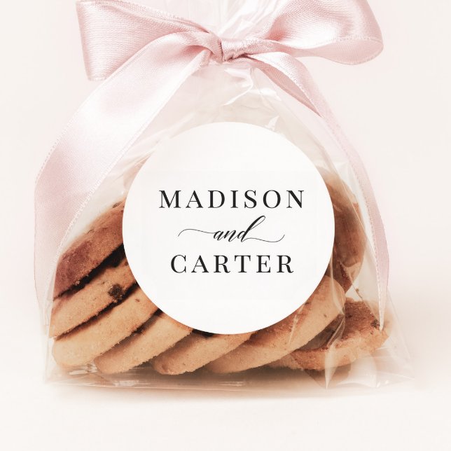 Stickers Classique Elégant Script Wedding Favor (Créateur téléchargé)