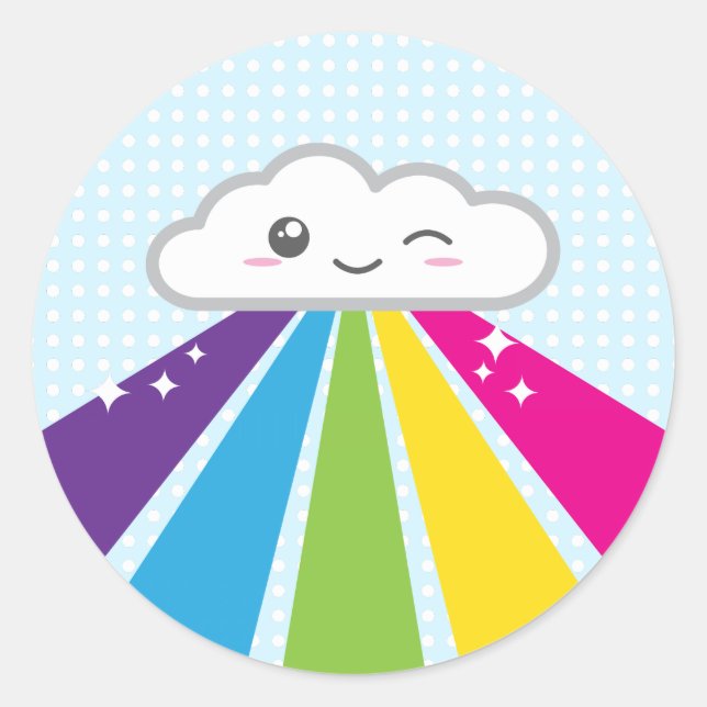Stickers Cloud Kawaii et Arc-en-ciel (Devant)