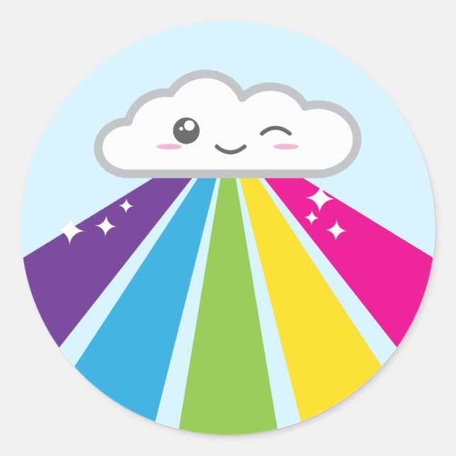 Stickers Cloud Kawaii et Arc-en-ciel (Devant)