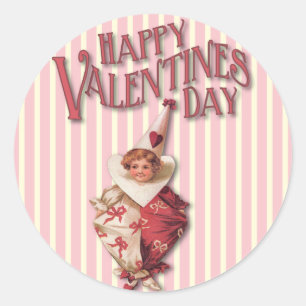 Stickers Clown de la Saint-Valentin vintage