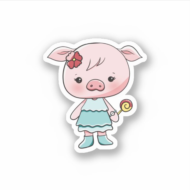 Stickers Cochon Rose (Devant)