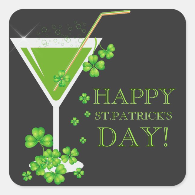 Stickers cocktail Shamrock de l'équipe de boisson  (Devant)