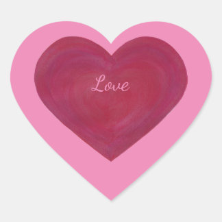 Stickers Coeur à look rouge et rose