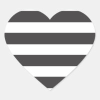 Stickers Coeur à rayures noir et blanc
