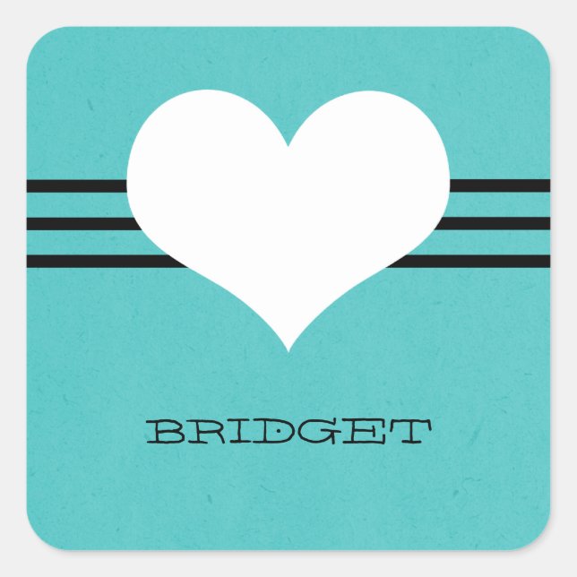 Stickers Coeur Aqua Moderne (Devant)