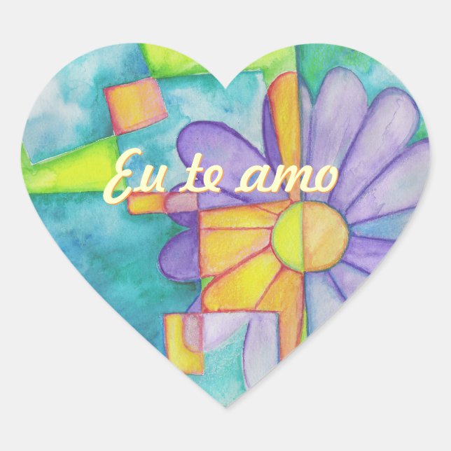 Stickers Coeur Aquarelle Daisy (Devant)