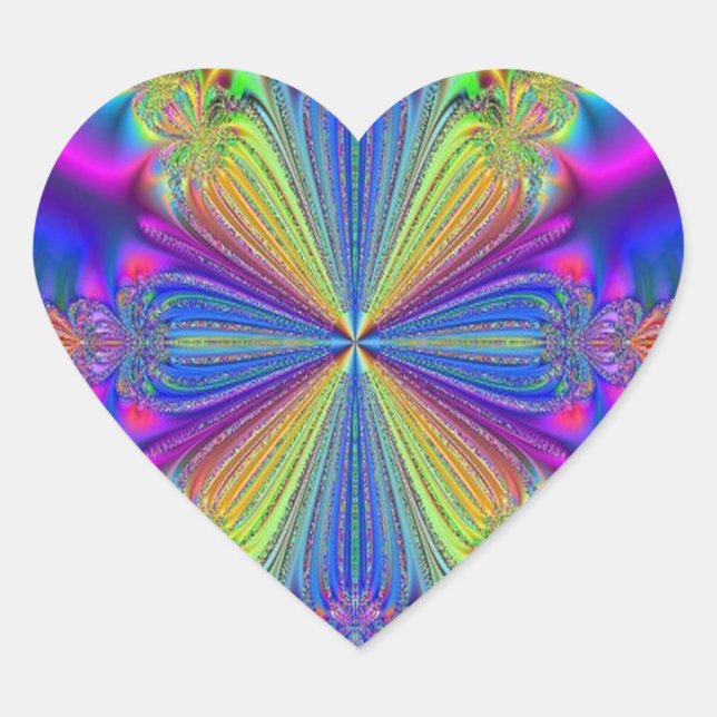 Stickers Coeur arc-en-ciel (Devant)