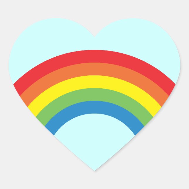 Stickers Coeur Arc-en-ciel rétro des années 80 (Devant)