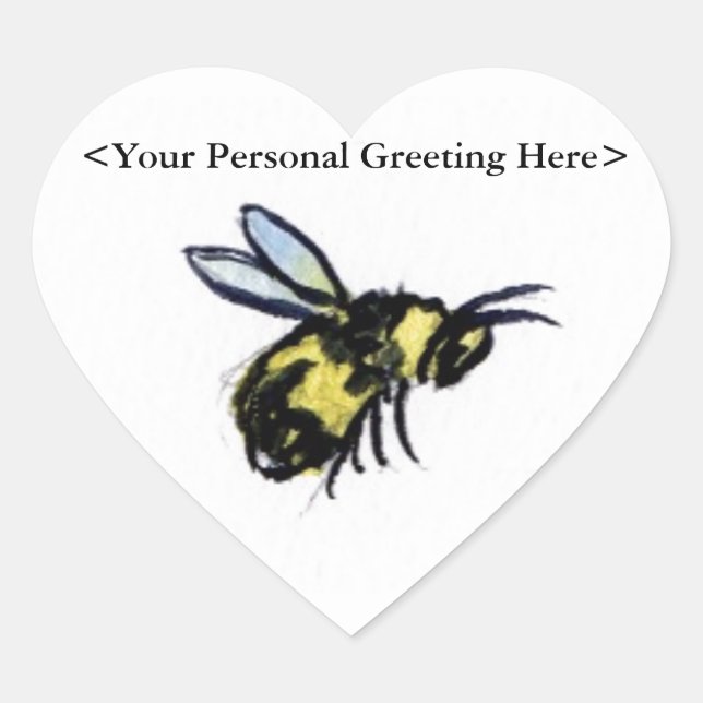 Stickers Coeur Art Décal Bee Custom Insect (Devant)