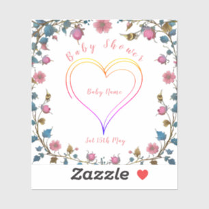 Stickers Coeur baby shower