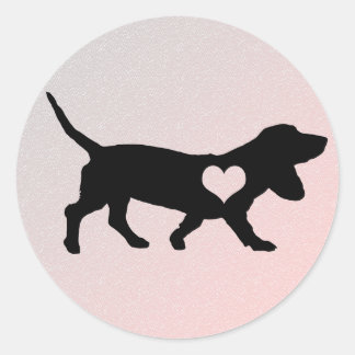 Stickers Coeur Basset Hound