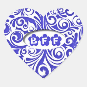 Stickers Coeur BFF Bleu