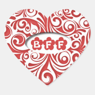 Stickers Coeur BFF rouge