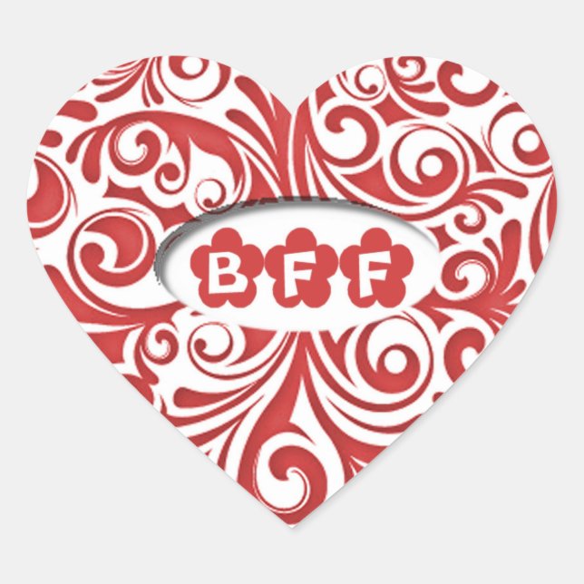 Stickers Coeur BFF rouge (Devant)