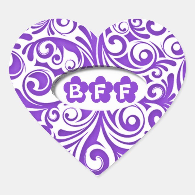 Stickers coeur BFF violet (Devant)