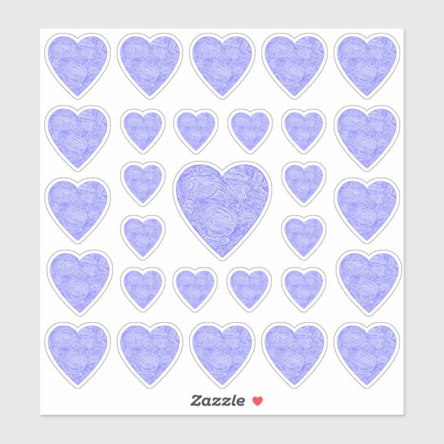 Stickers Coeur Bleu (Feuille)