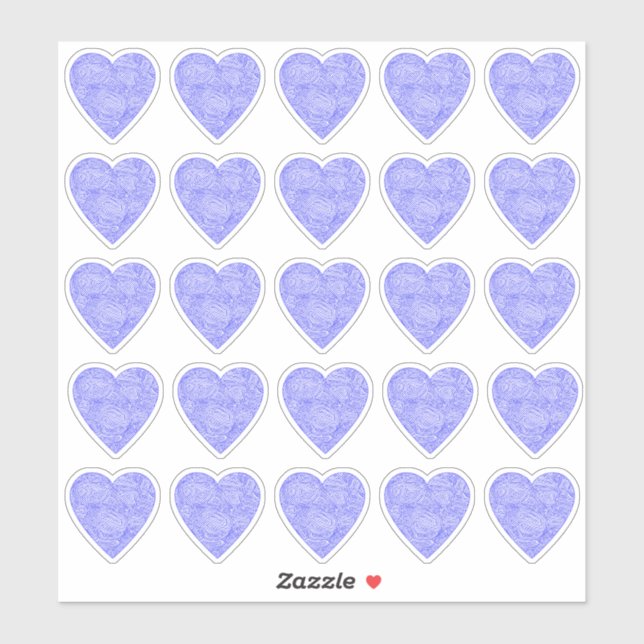 Stickers Coeur Bleu (Feuille)