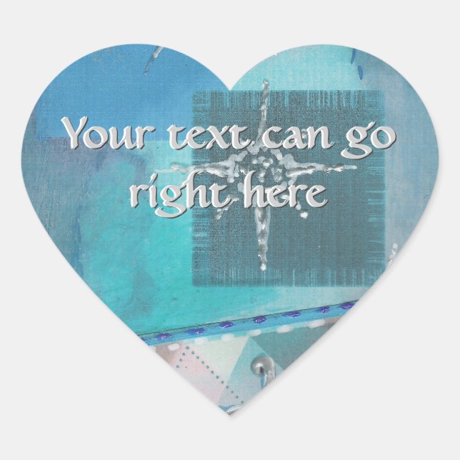 Stickers Coeur bleu et argent (Devant)
