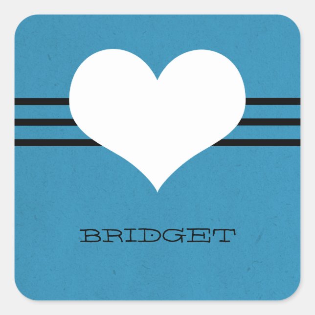 Stickers Coeur bleu moderne (Devant)