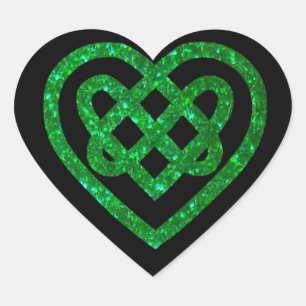 Stickers Coeur Celtique Parties scintillant Vert
