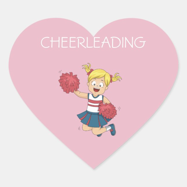 stickers coeur CHEERLEADING pour les filles. (Devant)