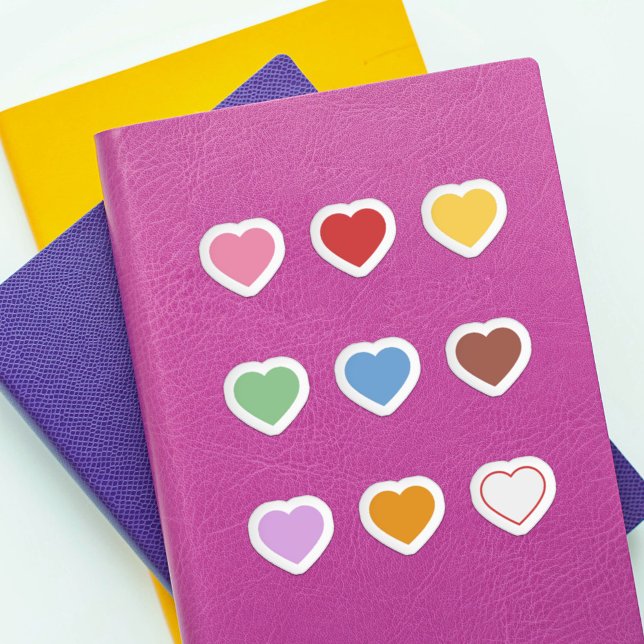 Stickers Coeur coloré (Colorful Heart Stickers Set)
