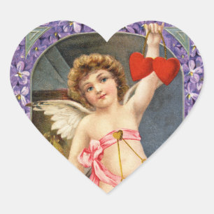 Stickers Coeur Cupide Valentine Vintage