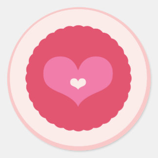 Stickers Coeur d'amour rose Saint Valentin