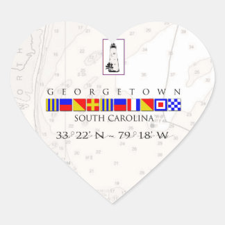 Stickers Coeur de Caroline du Sud de Georgetown Na