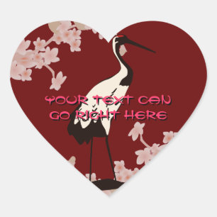 Stickers Coeur de grue japonais