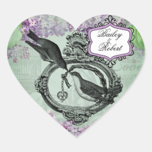 Stickers Coeur de serrure Lilacs Vintages customis