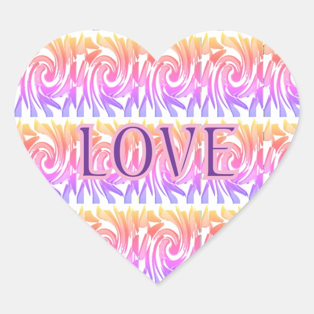 Stickers Coeur Design coloré (Devant)