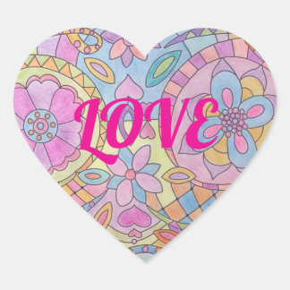 Stickers Coeur Design Fleur