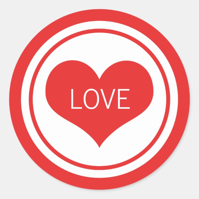 Stickers Coeur élégant, Rouge (Devant)