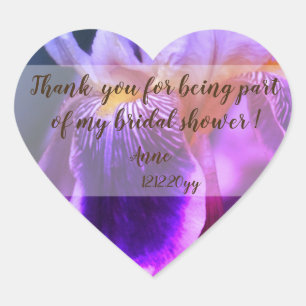 Stickers Coeur Fête des mariées Fleur Iris