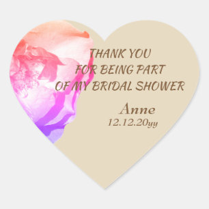 Stickers Coeur Fête des mariées Rose Rose