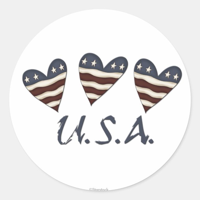 Stickers Coeur Flags USA (Devant)