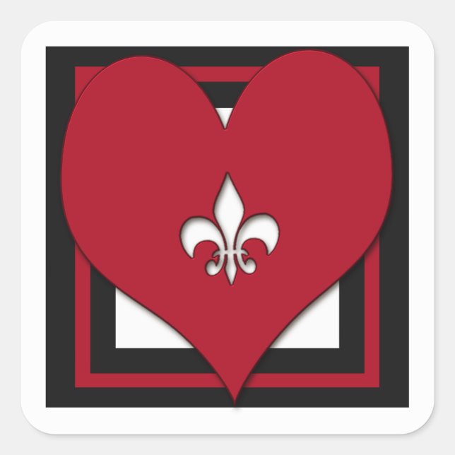 Stickers Coeur Fleur de Lis (Devant)