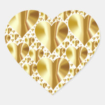 Stickers Coeur Gold Faux Foil