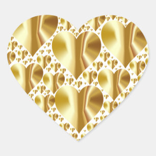 Stickers Coeur Gold Faux Foil
