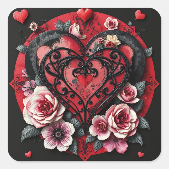 Stickers Coeur gothique (Devant)
