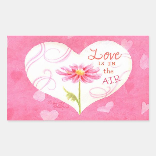 Stickers Coeur L'amour est dans l'air (Devant)