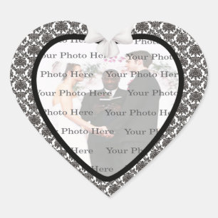 Stickers Coeur Mariage Damask Elegance