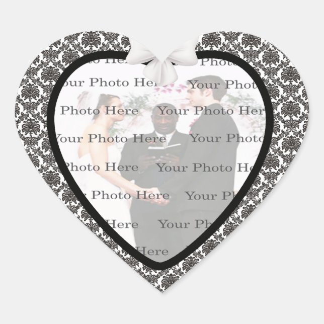 Stickers Coeur Mariage Damask Elegance (Devant)
