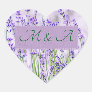 Stickers Coeur Mariage Lavender Fields