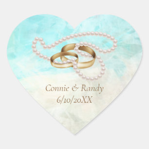 Stickers Coeur Mariage Tropical