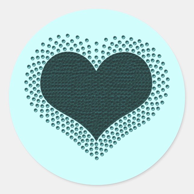 Stickers Coeur métallique, Turquoise (Devant)
